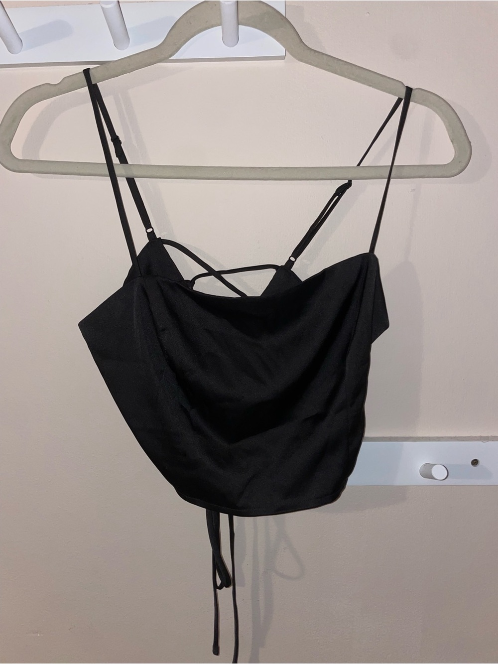 Garage Black Strappy Cowl Crop Top